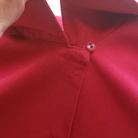 Foxcroft Long Sleeve Button Up Blouse Top Women's 6 Deep Red Quiet Luxury Classy - Picture 7 of 10
